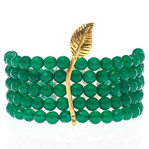 SHAINA    Dark Green Leaf Bileklik