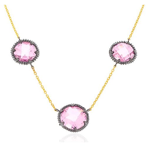 Zivatu    Üçlü Şeker Pembe Quartz Kolye