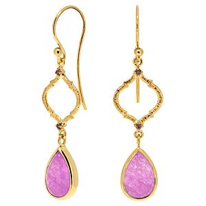 Melin Paris    Pembe Akik ve Rhodolite Garnet Küpe
