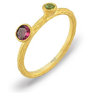 Melin Paris    Peridot ve Rhodolite Garnet Yüzük