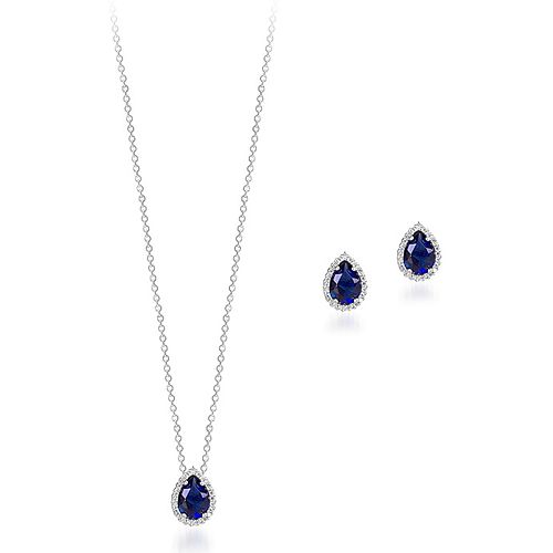 Else Silver Kök Safir Gümüş Set