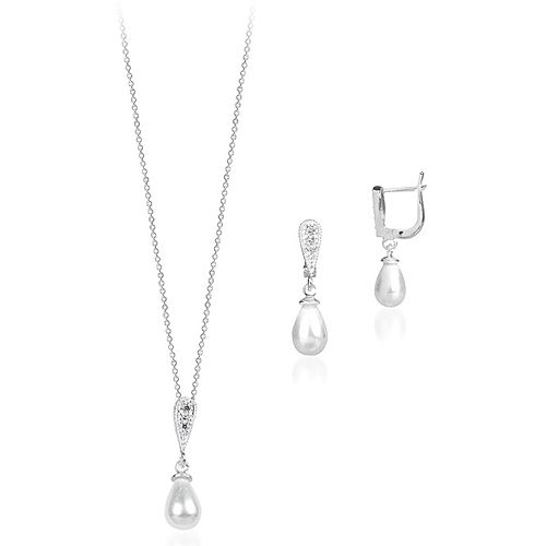 Else Silver Zirkon Taşlı İnci Set