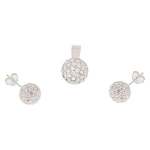 İtal Silver    Swarovski Taşlı Kolye Ucu Küpe Set