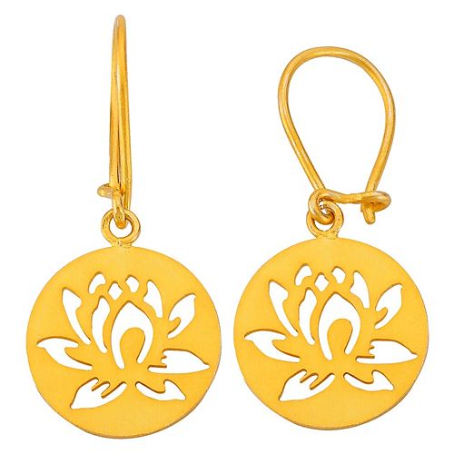 Kamalaya Design    Lotus Altın Kaplama Küpe