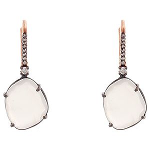 Q‘te Diamond    Moonstone Pırlantalı Küpe