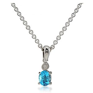 Divas Diamond    Pırlanta Blue Topaz Kolye