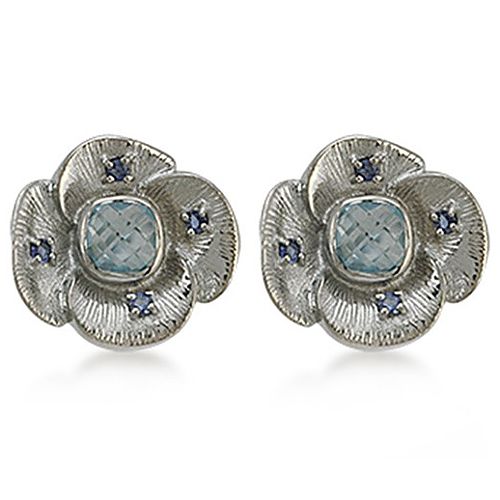 Melin Paris    Iolite ve Blue Topaz Küpe