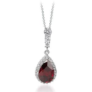 Mortakı Garnet Taşlı Gümüş Kolye