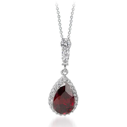 Mortakı Garnet Taşlı Gümüş Kolye