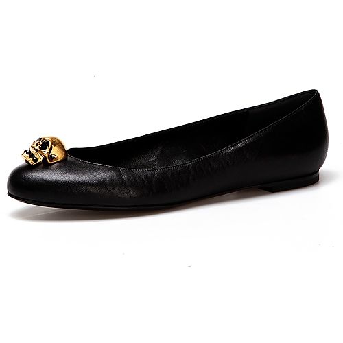 Alexander McQueen Skull Leather Ballet Flats