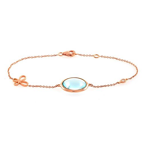 Atelye79    Pırlantalı Blue Topaz Taşlı Bileklik