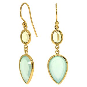 Melin Paris    Aqua Chalcedony ve Lemon Quartz Küpe