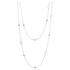 Tiffany & Co.     Elsa Peretti Aquamarine And Pearl By The Yard Kolye