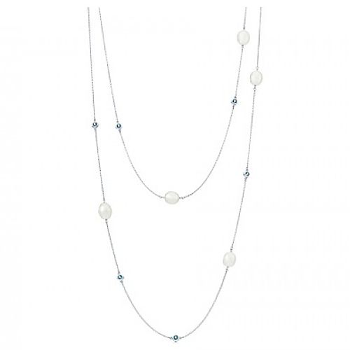 Tiffany & Co.     Elsa Peretti Aquamarine And Pearl By The Yard Kolye