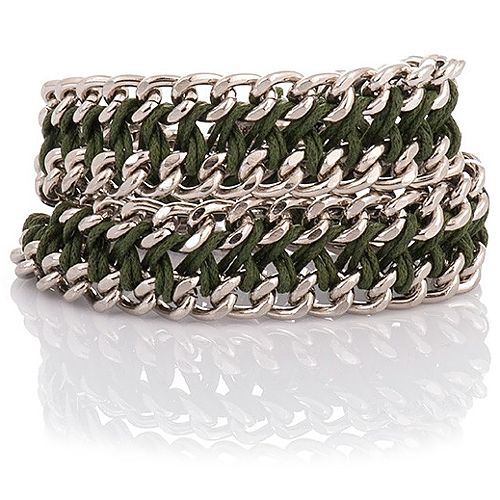 Chain Reaction    Metalik Yeşil Chain Braid XL Bileklik