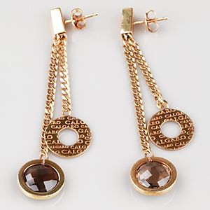 Calgaro    Sallantılı Topaz Taşlı Küpe