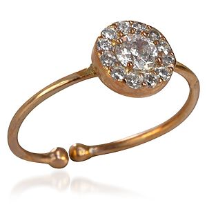 BRC Design Swarovski Taşlı Pembe Altın Kaplama Yüzük
