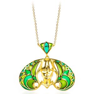 Vanilya Tasarım Art Nouveau Yeşil Gümüş Kolye