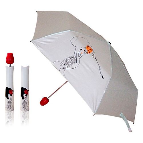 2B Trendy    Kırmızı Gül Saplı Şemsiye