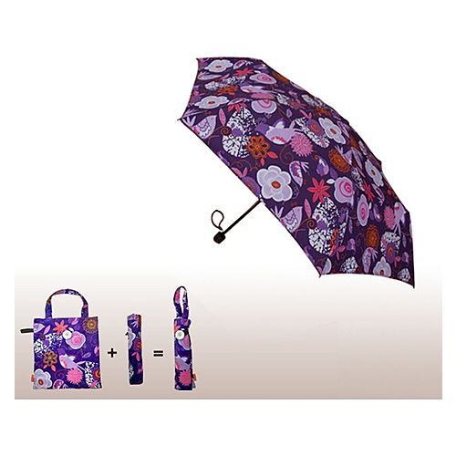 2B Trendy    Mor Çiçek Desenli Şemsiye
