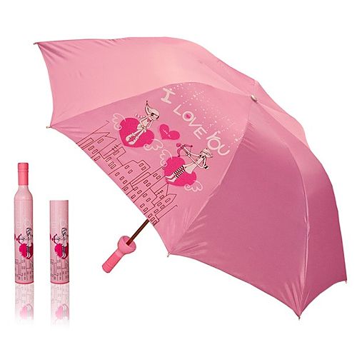2B Trendy    Pembe Kalp Desenli Şemsiye