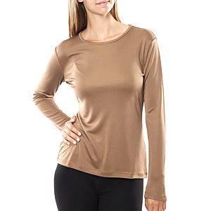 Silk and Cashmere Camel Uzun Kollu T-Shirt