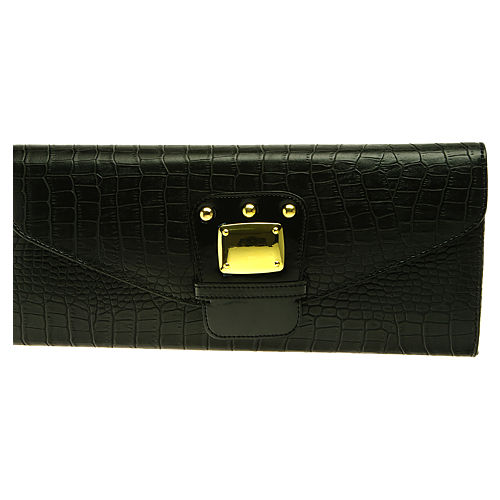 Sugar Bag Siyah Crocodile Desen Clutch