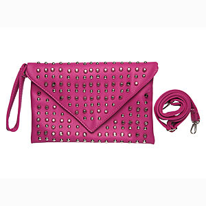 Sugar Bag Zımbalı Fuşya Clutch