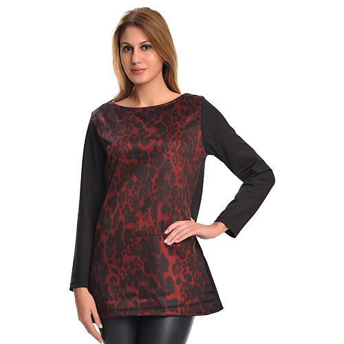 Therzi Bordo Leopar Tunik