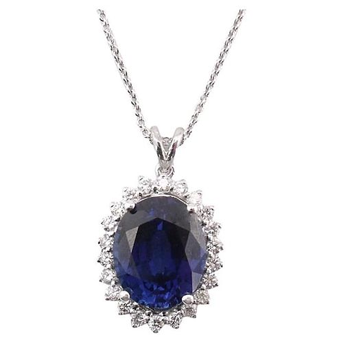 Selmas 6,65 ct Safir , 0,50 ct. Pırlanta Kolye