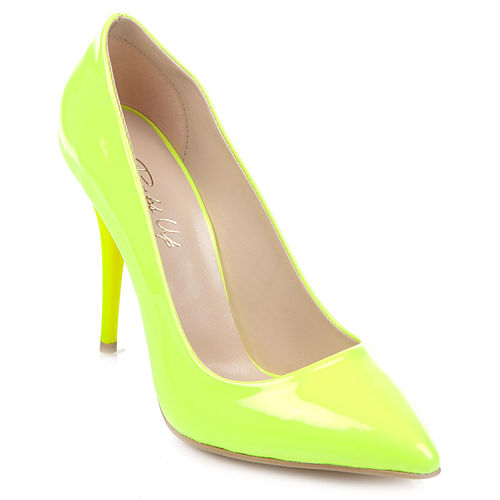 Pumps Up Neon Sarı Stiletto