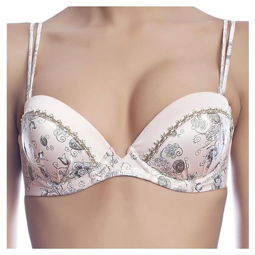 Reflections 1318 FLORAL PUSH-UP STRAPLESS BRA