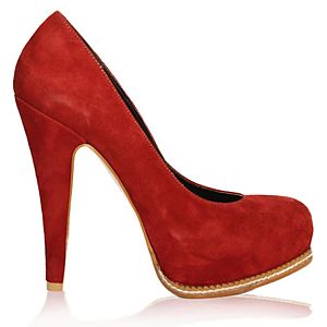 LeSille Kırmızı Süet Kösele Vardolalı Ayakkabı