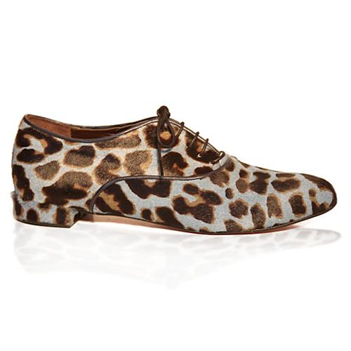 LeSille Mavi Leopar Tay Oxford Ayakkabı