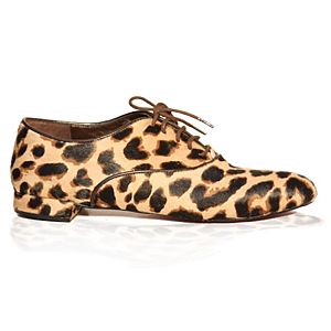 LeSille Sarı Leopar Tay Oxford Ayakkabı