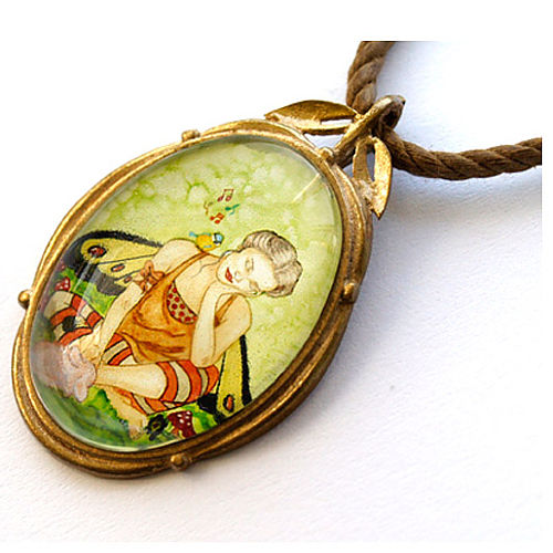 Mainili Cute Fairy Bronze Art Pendant