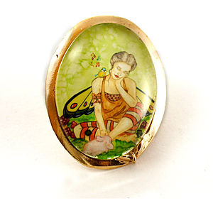 Mainili Cute Fairy Bronze Brooch