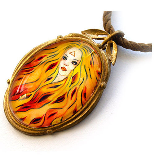 Mainili Fire Element Bronze Art Pendant