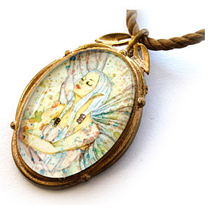 Mainili Pastel Fairy Bronze Art Pendant