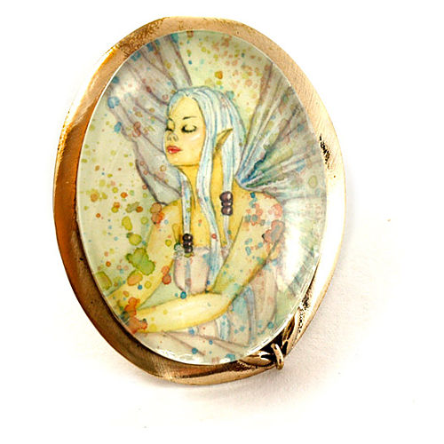 Mainili Pastel Fairy Bronze Brooch