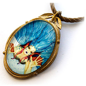 Mainili Sad Mermaid Bronze Art Pendant