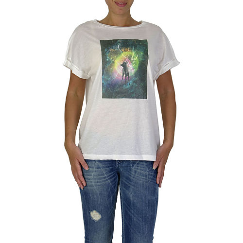 İrem Yıldırım Geyik Baskılı Renkli T-Shirt