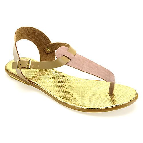 Colour Steps Altın Rengi Parmak Arası Özel Tasarım Sandalet