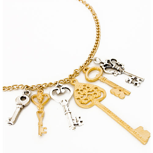 2bTrendy Altın ve gümüş kaplama anahtar zincir kolye