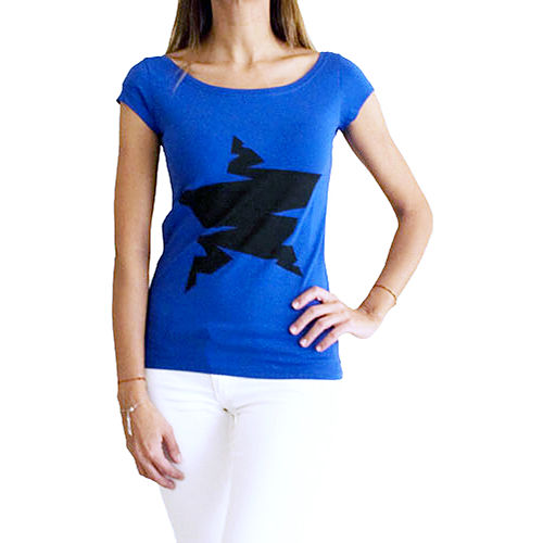2bTrendy Mavi Yıldız Desenli T-Shirt