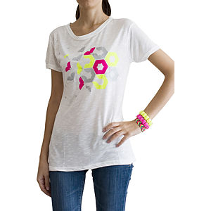 2bTrendy Neon Petekli Krem T-Shirt