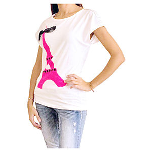 2bTrendy Pink Eiffiel T-Shirt