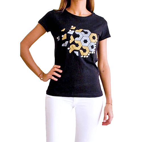 2bTrendy Siyah Desenli T-Shirt