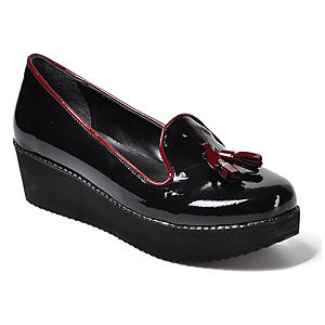 Mecrea Shoes Closh Siyah RuganTopuklu Loafer
