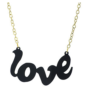 Mecrea Accessories Siyah Love Pleksi Kolye